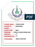 8603 assignment b.ed aiou