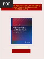 Full Download On Reasoning and Argument Essays in Informal Logic and on Critical Thinking 1st Edition David Hitchcock (Auth.) PDF DOCX