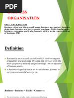 BUSINESS ORGANISATION (Unit - 1)