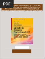 Operations Research Proceedings 2022 Selected Papers of the Annual International Conference of the German Operations Research Society GOR Karlsruhe Germany September 6 9 2022 Oliver Grothe 2024 scribd download