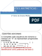 Progressões Aritméticas - Exercicios