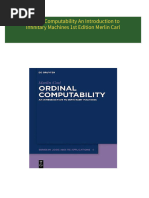 Full Download Ordinal Computability An Introduction to Infinitary Machines 1st Edition Merlin Carl PDF DOCX