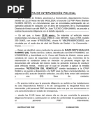 ACTA DE INTERVENCIÓN POLICIAL VEHICULO SIN DOCUMENTOS DAVID HUALLPA RAMIREZ