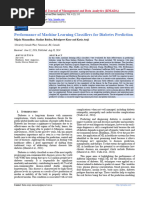 Performance of Machine Learning Classifiers for Diabetes Prediction