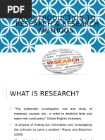 01  AN INTRODUCTION TO RESEARCH & RESEARCH METHODS