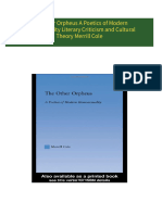 Download ebooks file The Other Orpheus A Poetics of Modern Homosexuality Literary Criticism and Cultural Theory Merrill Cole all chapters