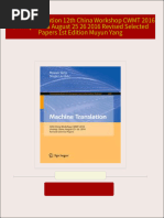 Download Full Machine Translation 12th China Workshop CWMT 2016 Urumqi China August 25 26 2016 Revised Selected Papers 1st Edition Muyun Yang PDF All Chapters