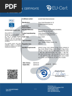 Gloria 2 Kg Extinguishers Type Examination cert