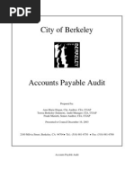 City of Berkeley: Accounts Payable Audit