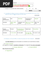 S 1 - ODL 6 - Classes grammaticales - Interro A et B - correction