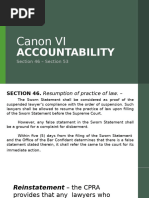 Report in Legal ethics - Canon VI