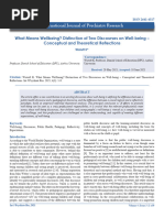 What Means Wellbeing Distinction of Two Discourses on Wellbeing Conceptual and Theoretical Reflections 