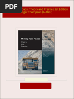 Full download Mining Haul Roads: Theory and Practice 1st Edition Roger Thompson (Author) pdf docx