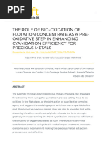 THE ROLE OF BIO-OXIDATION OF FLOTATION CONCENTRATE AS A PRE-OXIDATIVE STEP