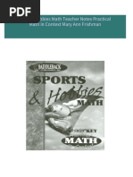 PDF Sports Hobbies Math Teacher Notes Practical Math in Context Mary Ann Frishman download