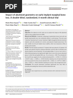 Clinical Oral Implants Res - 2022 - P_C3_A9rez_E2_80_90Sayans - Impact of abutment geometry on early implant marginal bone loss  A