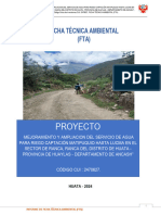 Mod. de Proy. Mejoramiento y ampliacion del Servicio de Agua para Riego Captacion Matipuquio Hasta Lucma en el Sector Ranca - Depto de Ancash by NOVA IC