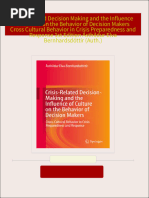 Full Download Crisis Related Decision Making and the Influence of Culture on the Behavior of Decision Makers Cross Cultural Behavior in Crisis Preparedness and Response 1st Edition Ásthildur Elva Bernhardsdóttir (Auth.) PDF DOCX