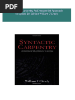 Download Complete Syntactic Carpentry An Emergentist Approach to Syntax 1st Edition William O'Grady PDF for All Chapters