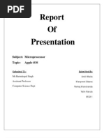 Of Presentation: Subject: Microprocessor Topic: Apple iOS