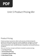 Applied Economics Unit-5 Product Pricing