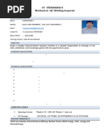 CV of Mr. Veeramani K -  QC - Welding  Inspector 