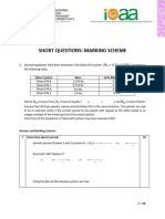 Short Problem Solution-Marking Scheme [Revised]