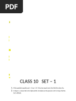 CLASS 10   SET 1