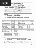 Cost Accounting Morning SMCHS 2020 Paper B