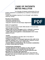 Nursing Care of Patients With Diabetes Mellitus