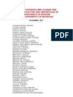 List of Students Who Passed The ECPE Nov 2011