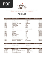 THE STEAK HOME LTD-DEC 2024- PRICELIST