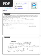 Devoir des Congés terminale D Maths