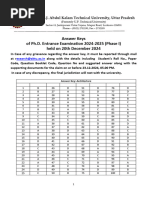 PHD Entrance Answer Key 2024 2025 Word