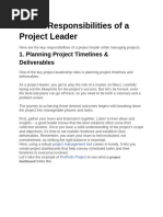 5 Core Responsibilities of a Project Leader