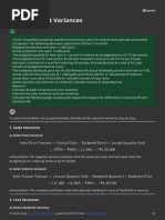 Sales and Cost Variances