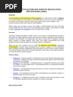 ALTERNATIVE DISPUTE RESOLUTION MECHANISMS