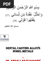 Dental casting alloys Nobel Metals