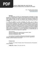 Artículo de La Carga Tributaria en El Sector de Telecomunicaciones