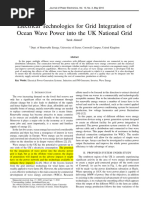 2010 Electrical Technologies for Grid Integration of Ocean Wave Power Into the UK National Grid