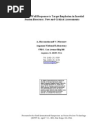 A. Hassanein and V. Morozov - Chamber Wall Response To Target Implosion in Inertial Fusion Reactors: New and Critical Assessments