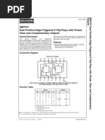 DM7474 Dual Positive-Edge-Triggered D Flip-Flops With Preset, Clear and Complementary Outputs