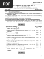 MTH 141 CALCULUS, ANALYSIS AND LINEAR ALGEBRA 2023-24