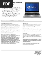 HP Elitebook 8460p Datasheet