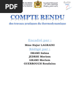 Compte Rendu Thermodynamique