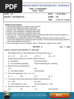 Pun Vidhya Ashram Sen Sec School Paper 24 Maths