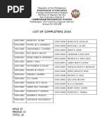 LIST OF COMPLETERS 2024