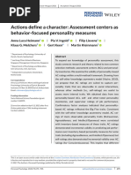 Actions define a character- Assessment centers as behavior-focused personality measures