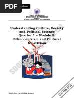 CORE UCSP12 Q1 Mod3 W3 Ethnocentrism and Cultural Relativism Kristelle Causo-1 Edited