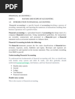 Unit 1 Nature and Scope of Accounting